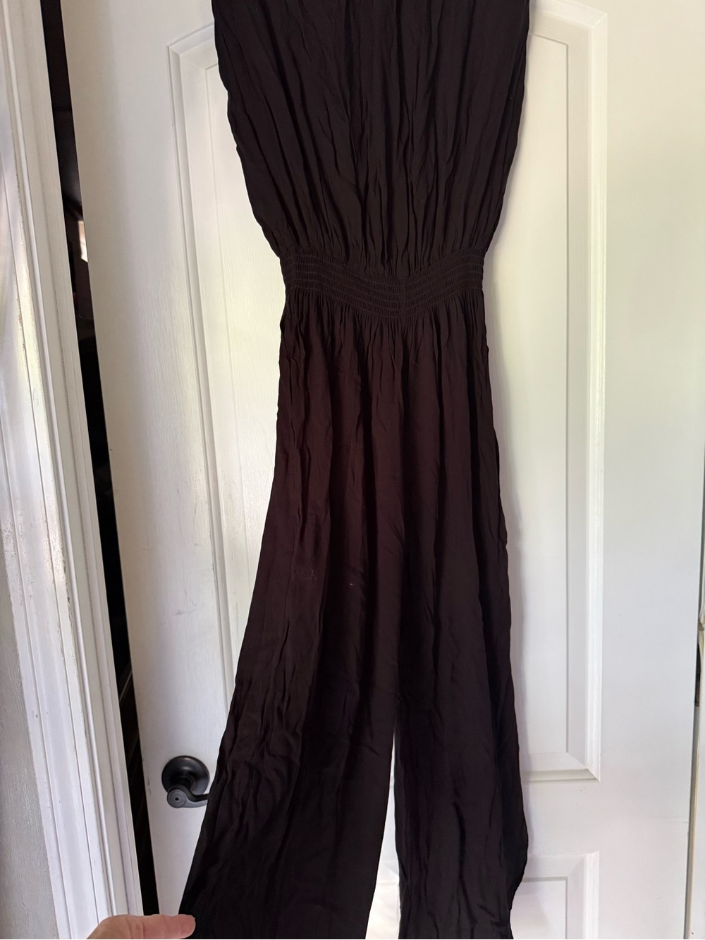 Young Fabulous & Broke Black Smocked-Waist Wide Leg Jumpsuit